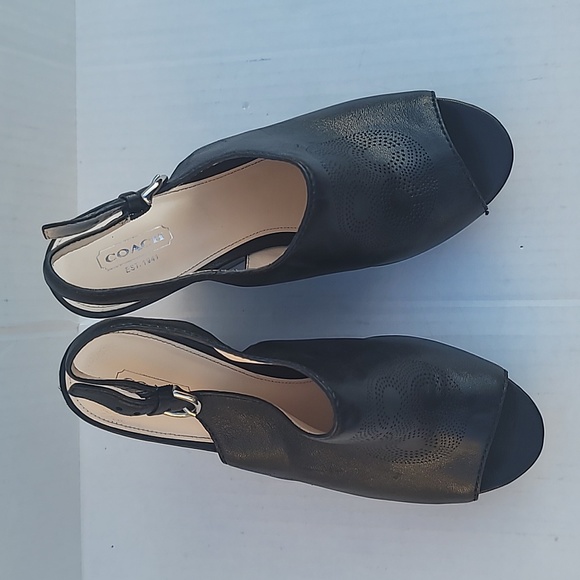 Coach Jade Wedges Platform Slingback Sandals Shoez SZ 10 - Picture 8 of 12